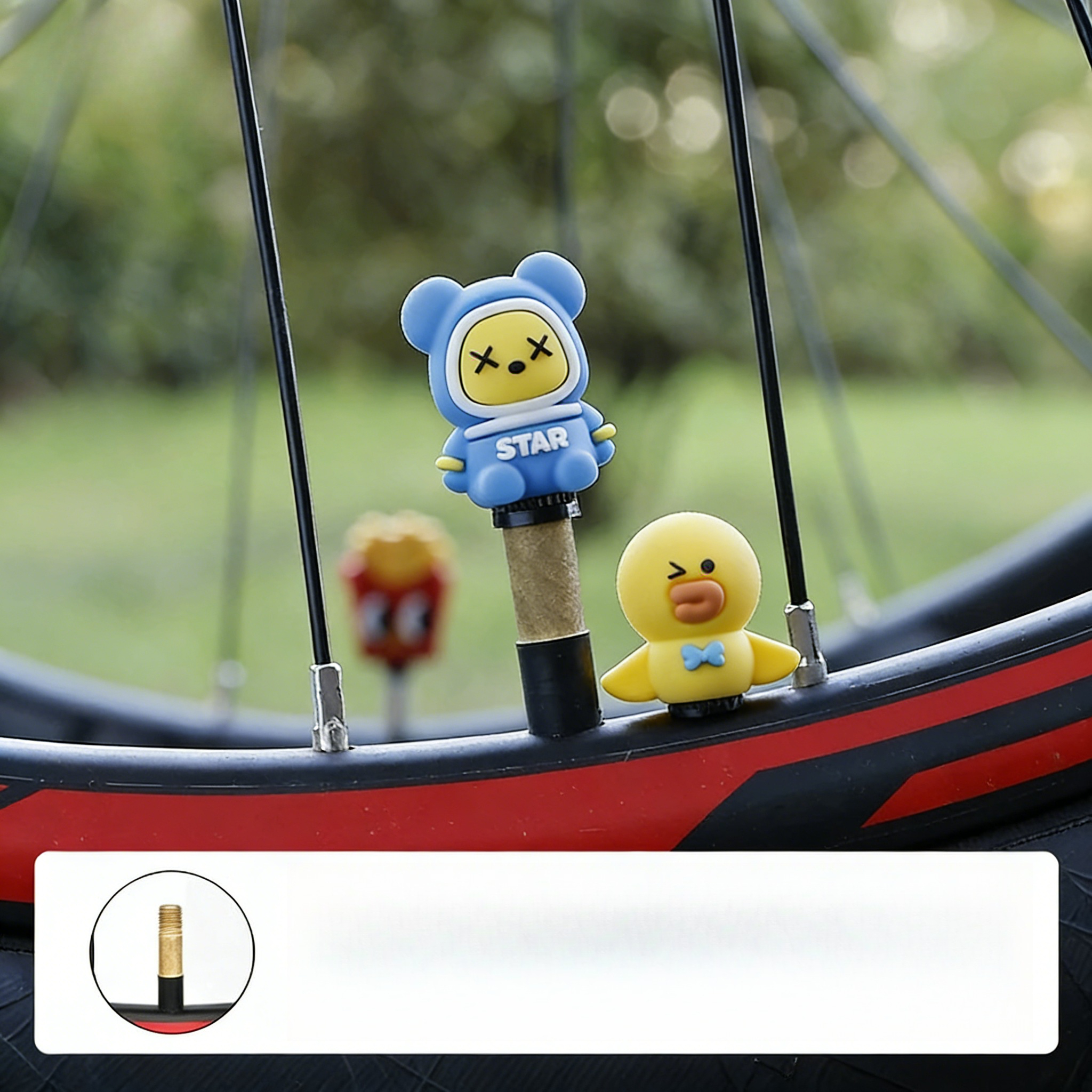 Mountain Biking Cartoon - 2/3pcs bicycle air nozzle cap road