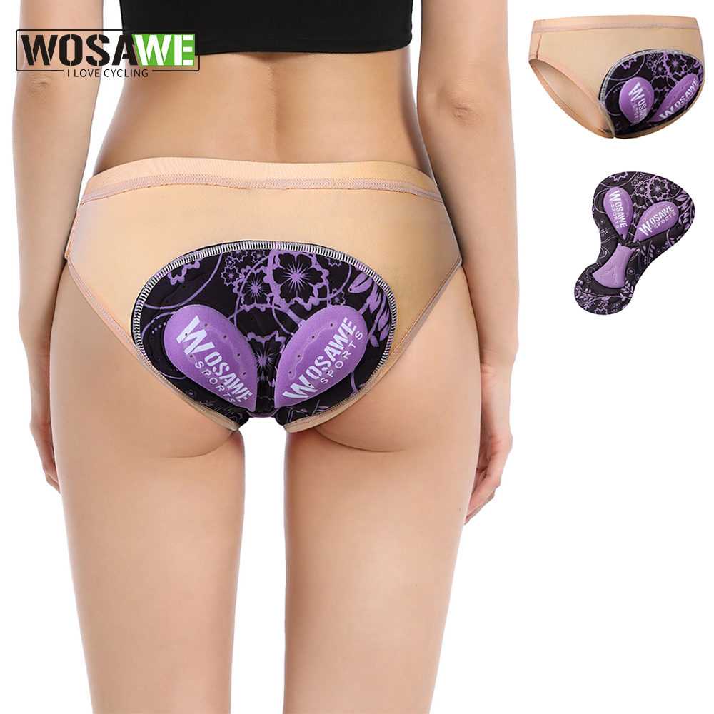 Mountain Biking Shorts Women - WOSAWE Women Cycling Underwear 3D Padded