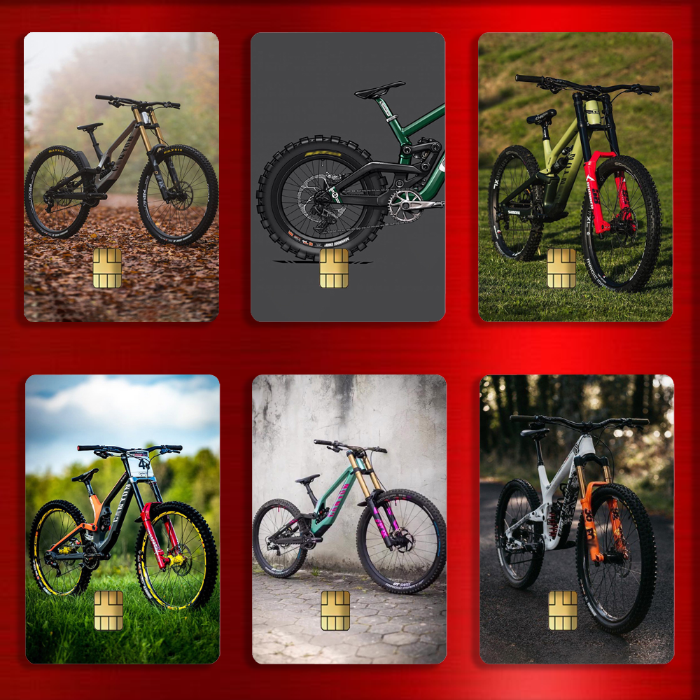 Mountain Biking Cartoon - Bicycle Mountain Bike Stickers For Debit