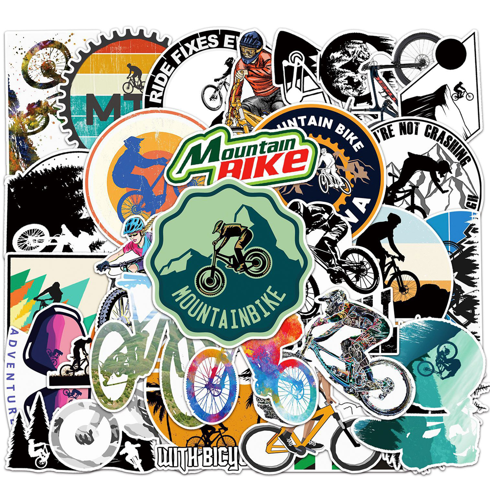 10/30/50pcs Cool Cartoon Bicyc - Mountain Biking Cartoon reseña y precio