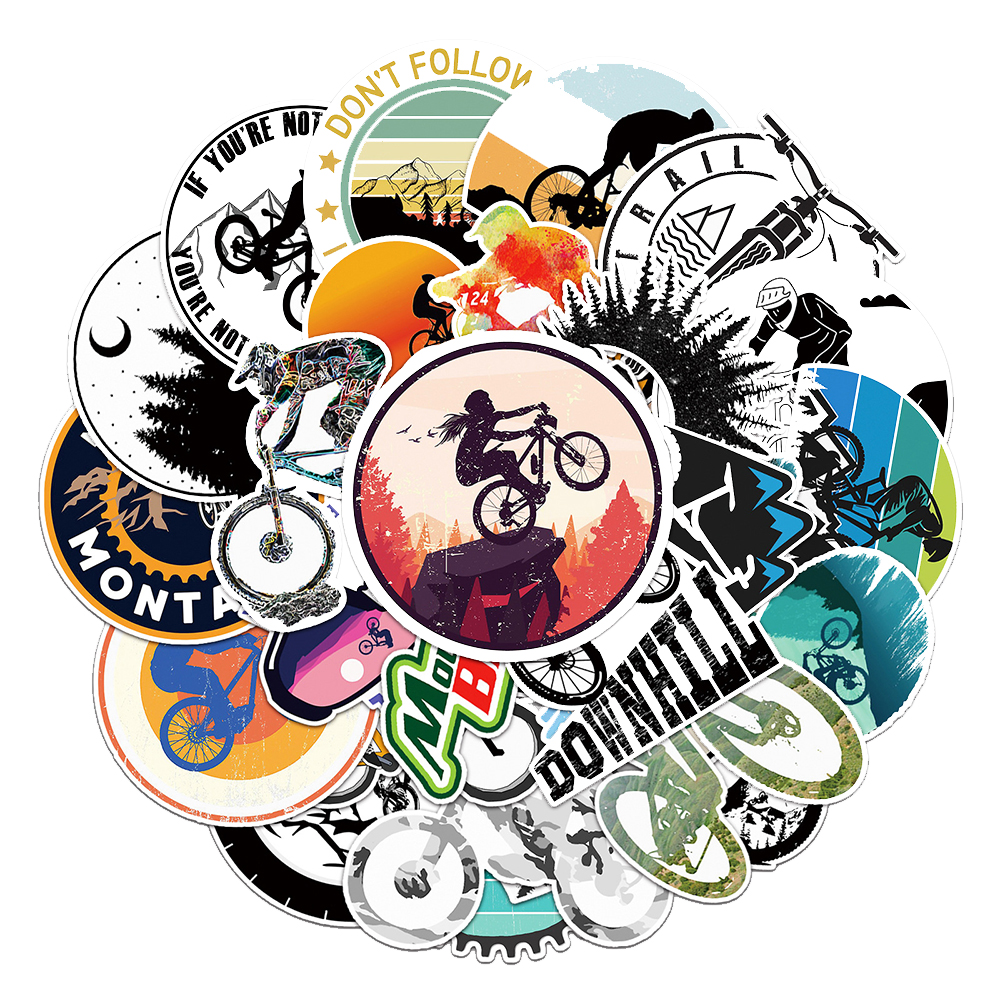 10/30/50pcs Cool Cartoon Bicyc - Mountain Biking Cartoon reseña y precio