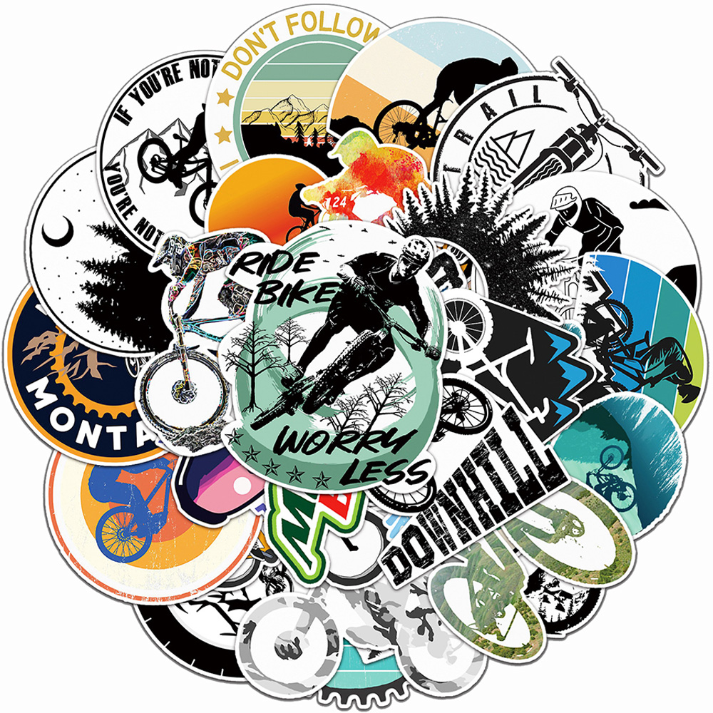 10/30/50pcs Cool Cartoon Bicyc - Mountain Biking Cartoon reseña y precio