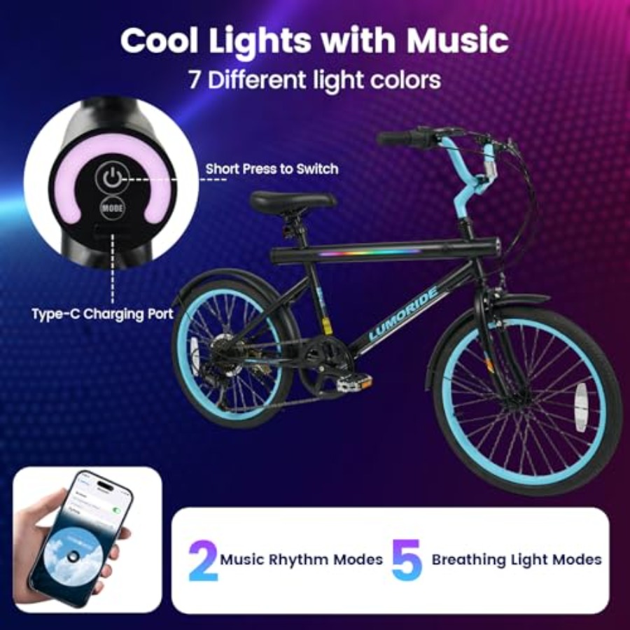 20 Inch Mountain Bike with 7 L - Mountain Biking Lights reseña y precio
