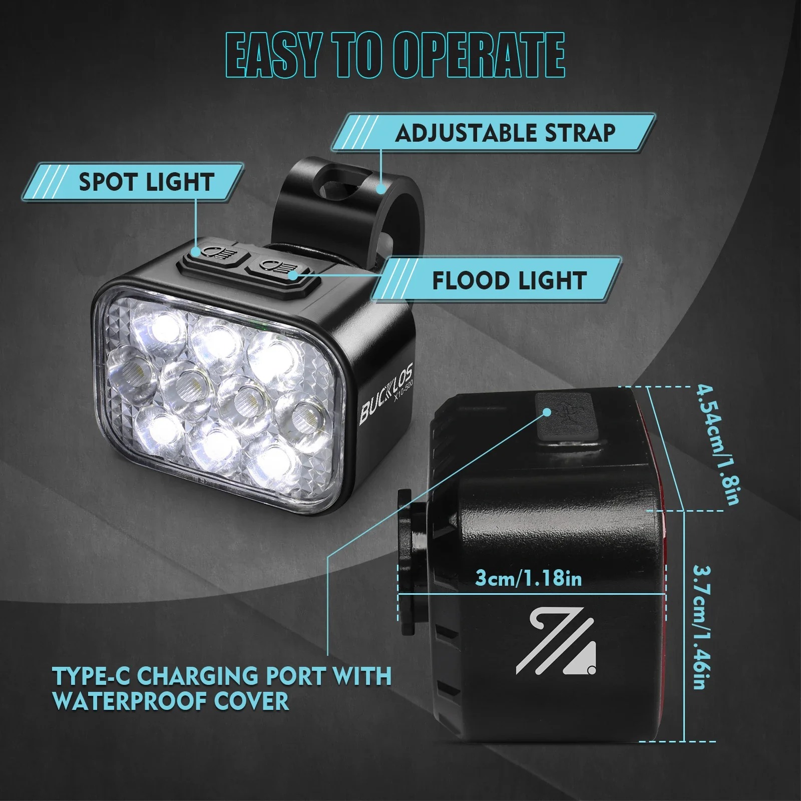 OEM/ODM BUCKLOS USB Charge Bic - Mountain Biking Lights reseña y precio